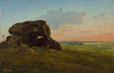 Evening landscape with a dolmen (Study) by Carlo Dalgas